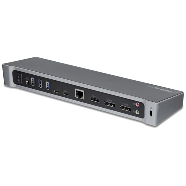 StarTech.com 4K USB-C Dock, Triple Monitor, USB-C to HDMI & DisplayPort, 100W PD