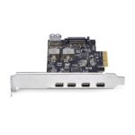 StarTech.com 5-Port USB PCIe Card 4x USB-C 1x USB-A 10Gbps Windows/macOS/Linux