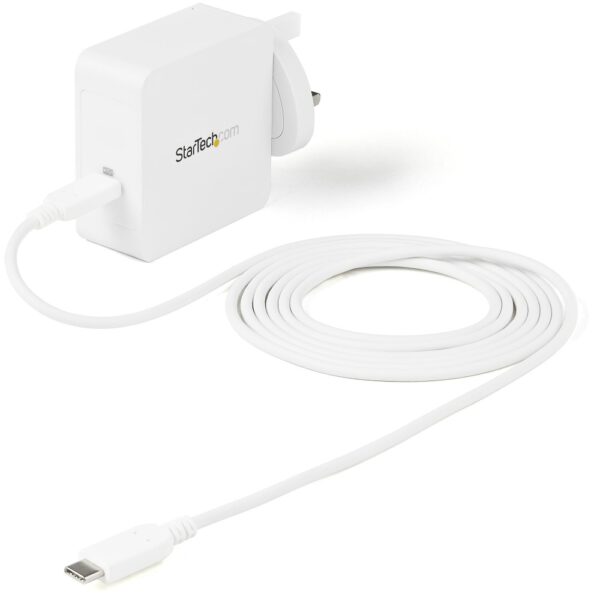 StarTech.com 60W USB-C PD Wall Charger with 2m USB-C Cable - White