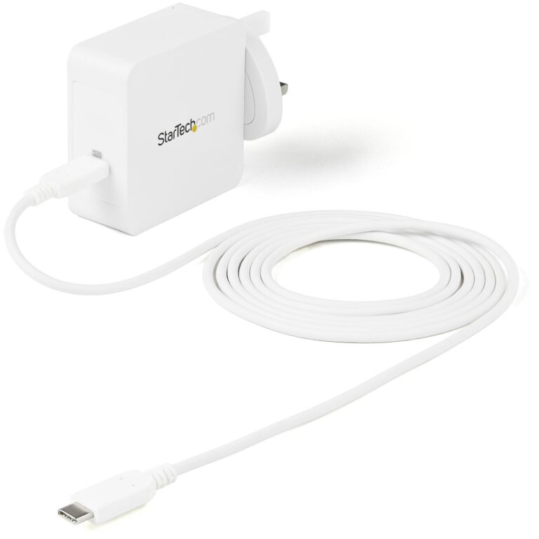 StarTech.com 60W USB-C PD Wall Charger with 2m USB-C Cable - White