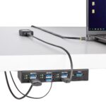 StarTech.com 7-Port Managed USB Hub, Industrial, USB 3.2 Gen 1 5Gbps, Metal, Wall/Desk/DIN-Rail Mount, Black