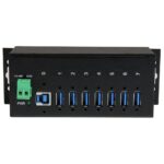 StarTech.com 7-Port USB 3.2 Gen 1 Hub - Steel, Din Rail/Wall/Desk Mount, 5Gbps, Black