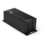 StarTech.com 7-Port USB 3.2 Gen 1 Hub with Power Adapter - Metal Industrial, Black