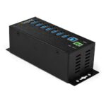 StarTech.com 7-Port USB 3.2 Gen 1 Hub with Power Adapter - Metal Industrial, Black