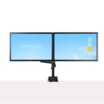 StarTech.com ARMDUALPIVOT Desk Mount Dual Monitor Arm, Full Motion, up to 2x 32" Displays, Clamp/Grommet, Black
