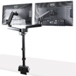 StarTech.com ARMDUALPIVOT Desk Mount Dual Monitor Arm, Full Motion, up to 2x 32" Displays, Clamp/Grommet, Black