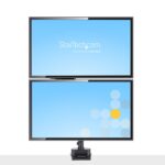 StarTech.com ARMDUALPIVOT Desk Mount Dual Monitor Arm, Full Motion, up to 2x 32" Displays, Clamp/Grommet, Black