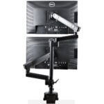 StarTech.com ARMDUALPIVOT Desk Mount Dual Monitor Arm, Full Motion, up to 2x 32" Displays, Clamp/Grommet, Black