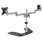 StarTech.com ARMDUALSS Dual Monitor Stand for 2x up to 32" (8kg) Displays, Height Adjustable, Black/Silver