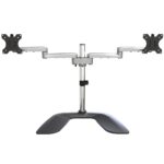 StarTech.com ARMDUALSS Dual Monitor Stand for 2x up to 32" (8kg) Displays, Height Adjustable, Black/Silver