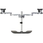 StarTech.com ARMDUALSS Dual Monitor Stand for 2x up to 32" (8kg) Displays, Height Adjustable, Black/Silver