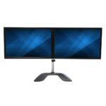 StarTech.com ARMDUALSS Dual Monitor Stand for 2x up to 32" (8kg) Displays, Height Adjustable, Black/Silver