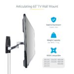 StarTech.com Articulating TV Wall Mount, 26" to 65" VESA, 45kg, 180° Swivel, Black/Silver