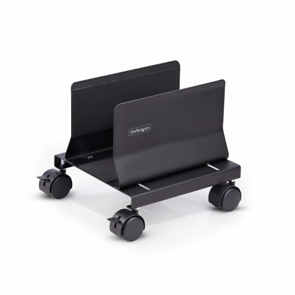 StarTech.com Computer Tower Cart, Mobile CPU Caddy, 21kg, Adjustable 132-220mm, Black