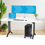 StarTech.com Computer Tower Cart, Mobile CPU Caddy, 21kg, Adjustable 132-220mm, Black