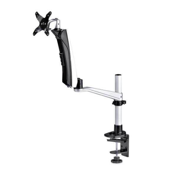 StarTech.com Desk Mount Monitor Arm for 17-30" Screens, VESA 75/100mm, Clamp/Grommet, Black/Silver