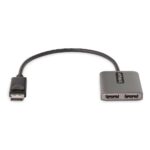 StarTech.com DisplayPort 1.4 to 2x DisplayPort MST Hub, Dual 4K 60Hz, 0.3m, Grey