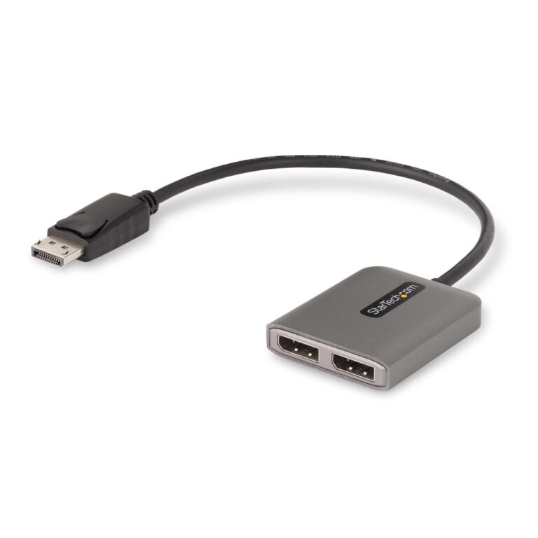 StarTech.com DisplayPort 1.4 to 2x DisplayPort MST Hub, Dual 4K 60Hz, 0.3m, Grey