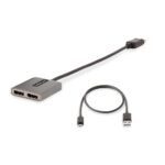 StarTech.com DisplayPort 1.4 to 2x DisplayPort MST Hub, Dual 4K 60Hz, 0.3m, Grey