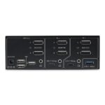 StarTech.com Dual DisplayPort 1.4 KVM Switch, 8K 60Hz 144Hz, 2x USB 10Gbps, 2 Port, Black