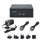 StarTech.com Dual DisplayPort 1.4 KVM Switch, 8K 60Hz 144Hz, 2x USB 10Gbps, 2 Port, Black