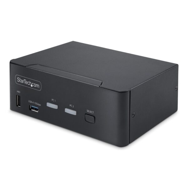 StarTech.com Dual DisplayPort 1.4 KVM Switch, 8K 60Hz 144Hz, 2x USB 10Gbps, 2 Port, Black