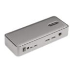 StarTech.com Dual-Laptop USB-C KVM Docking Station, Dual 4K 60Hz DisplayPort, 90W/45W PD, Silver