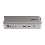 StarTech.com Dual-Laptop USB-C KVM Docking Station, Dual 4K 60Hz DisplayPort, 90W/45W PD, Silver