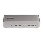 StarTech.com Dual-Laptop USB-C KVM Docking Station, Dual 4K 60Hz DisplayPort, 90W/45W PD, Silver