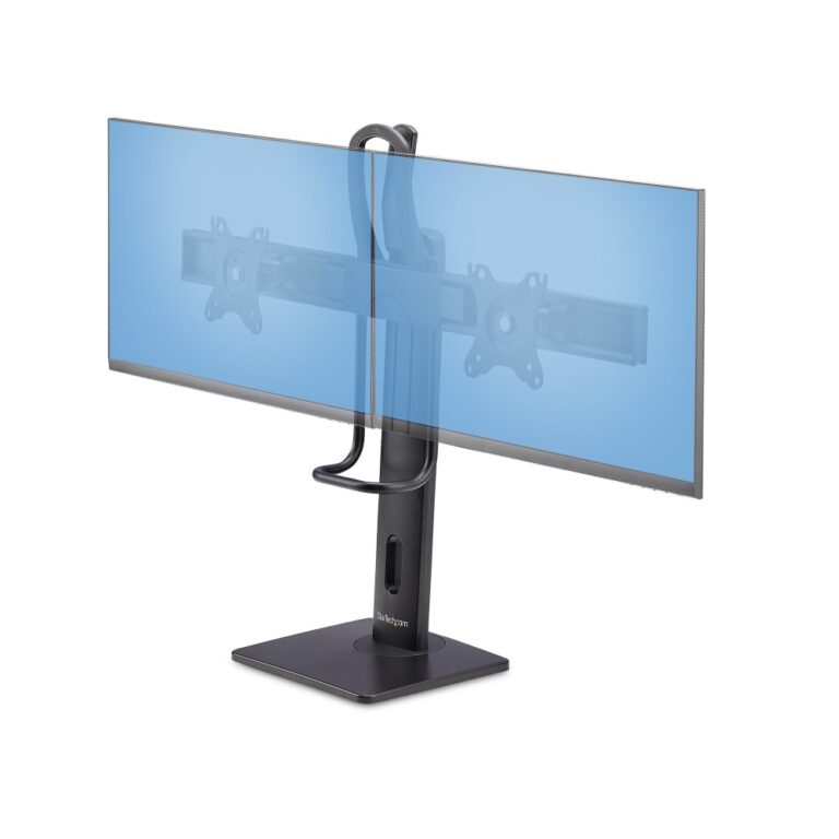 StarTech.com Dual Monitor Desk Stand for 17-27" Screens, VESA 75/100, 6kg per Display, Black