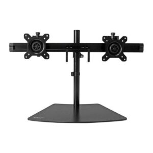 StarTech.com Dual Monitor Desk Stand for up to 24" (8kg) Displays, VESA 75x75-100x100mm, Black
