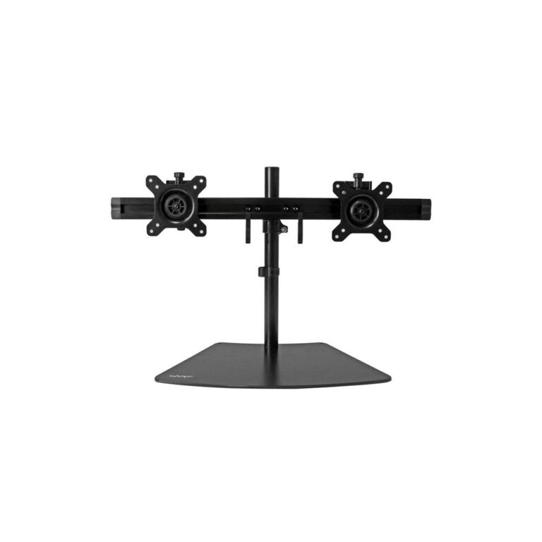 StarTech.com Dual Monitor Desk Stand for up to 24" (8kg) Displays, VESA 75x75-100x100mm, Black