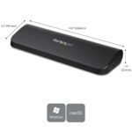 StarTech.com Dual Monitor USB 3.0 Docking Station HDMI DVI VGA GbE Audio Black
