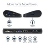 StarTech.com Dual Monitor USB 3.0 Docking Station HDMI DVI VGA GbE Audio Black