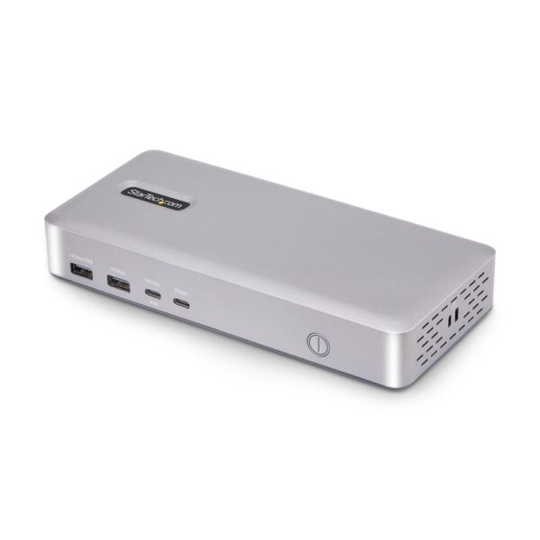 StarTech.com Dual-Monitor USB4 Docking Station, Dual 4K 120Hz or Single 8K 60Hz, 100W PD, 2.5GbE, Silver