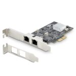 StarTech.com Dual-Port 2.5Gbps NBASE-T PCIe Network Card Intel I225-V Black