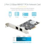 StarTech.com Dual-Port 2.5Gbps NBASE-T PCIe Network Card Intel I225-V Black
