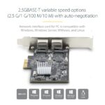 StarTech.com Dual-Port 2.5Gbps NBASE-T PCIe Network Card Intel I225-V Black