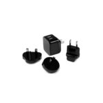 StarTech.com Dual-Port USB Wall Charger 17W 3.4A with EU/AU/NA/UK Plugs Black