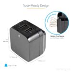 StarTech.com Dual-Port USB Wall Charger 17W 3.4A with EU/AU/NA/UK Plugs Black