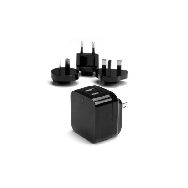 StarTech.com Dual-Port USB Wall Charger 17W 3.4A with EU/AU/NA/UK Plugs Black