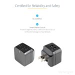 StarTech.com Dual-Port USB Wall Charger 17W 3.4A with EU/AU/NA/UK Plugs Black
