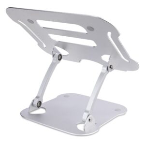 StarTech.com Ergonomic Laptop Stand Adjustable Height, Aluminium, Foldable, Supports 10kg, Silver