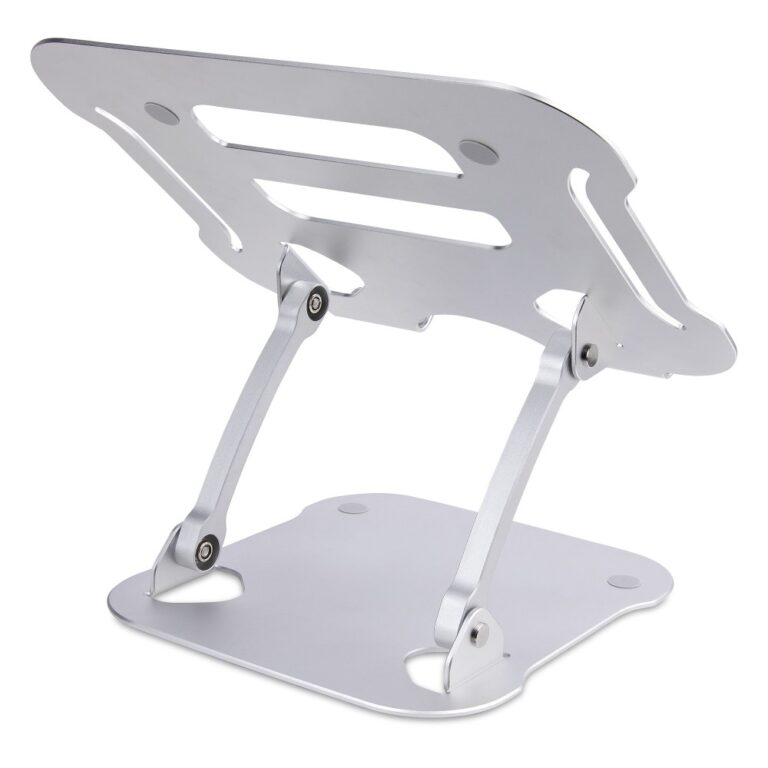 StarTech.com Ergonomic Laptop Stand Adjustable Height, Aluminium, Foldable, Supports 10kg, Silver