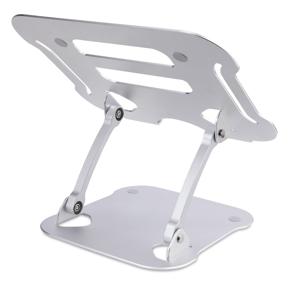 StarTech.com Ergonomic Laptop Stand Adjustable Height, Aluminium, Foldable, Supports 10kg, Silver