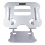StarTech.com Ergonomic Laptop Stand Adjustable Height, Aluminium, Foldable, Supports 10kg, Silver
