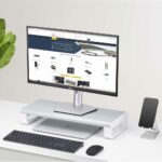 StarTech.com Ergonomic Monitor Riser Stand, 15kg Capacity, Steel Platform, Silver