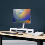 StarTech.com Ergonomic Monitor Riser Stand, 15kg Capacity, Steel Platform, Silver