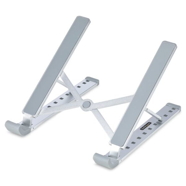 StarTech.com Foldable Laptop Riser Stand, Adjustable Aluminium, 10kg Capacity, Silver