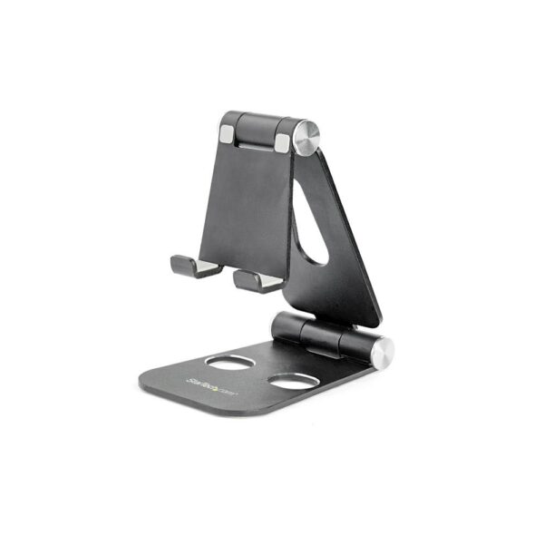 StarTech.com Foldable Phone Tablet Stand, Adjustable Aluminium Holder for 4" to 13" Devices, Black